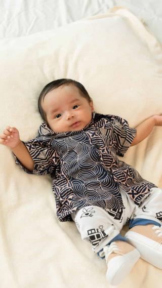 Kemeja Baby Batik Majapahit Lengan Pendek Motif Wajik