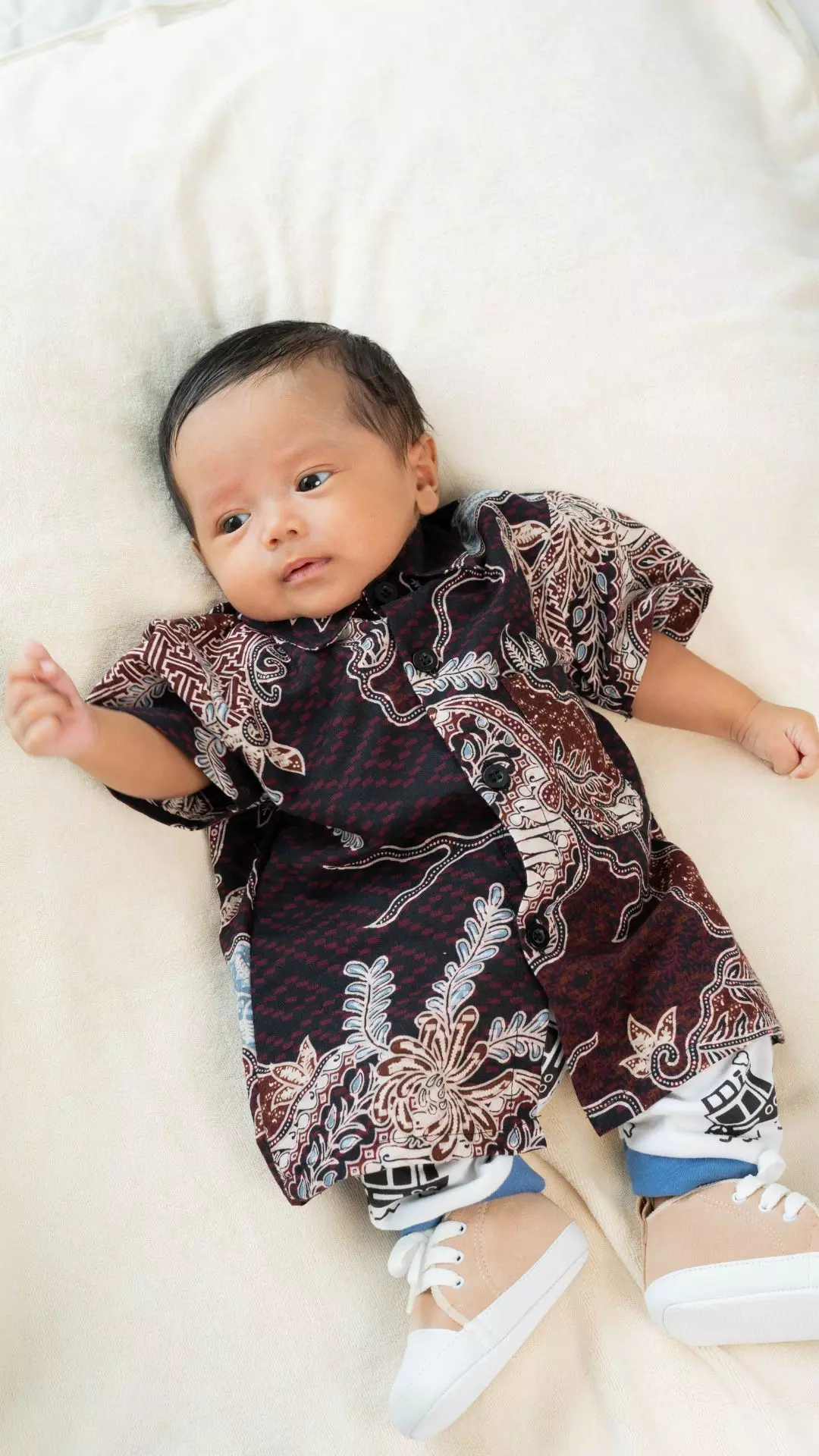 Kemeja Baby Batik Majapahit Lengan Pendek Motif Kawung