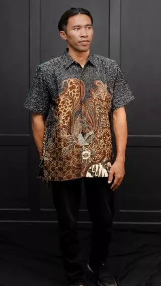 Jas Dewasa Batik Majapahit Lengan Pendek Furing  Dormill Pola Motif 27861