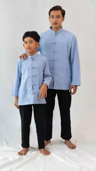 Atasan Muslim Anak Nur Hafid Warna Lengan Panjang Model Kancing Cina Motif Oxportsuper