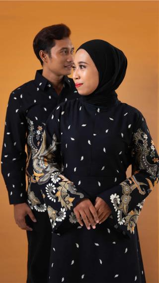 Gamis Dewasa Batik Majapahit  Couple Lengan Panjang BC Pola Motif 48572